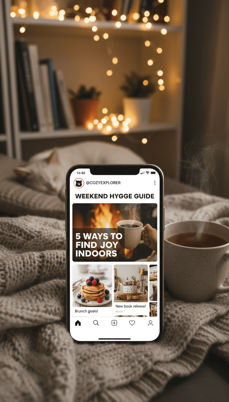 Mockup of social media posts on smartphone