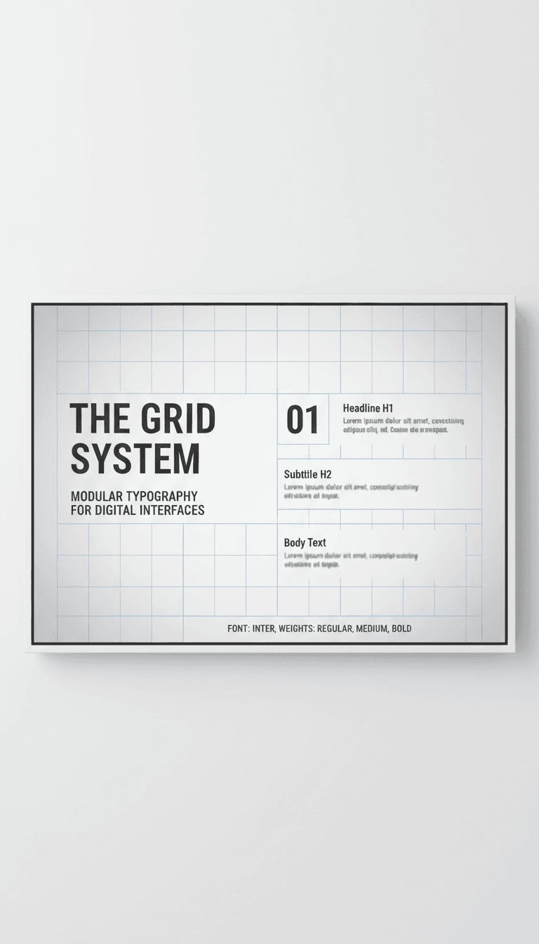 Presentation mockup with clean grid and typography system