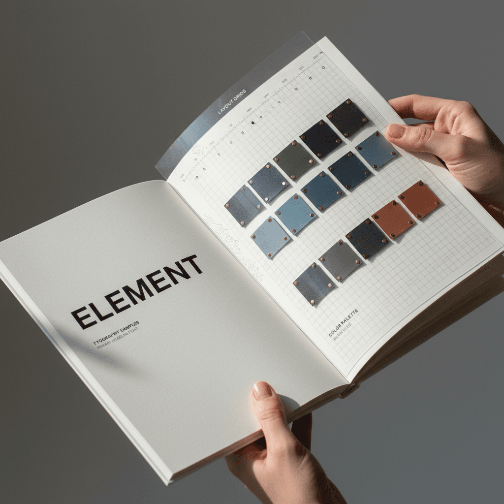 Brand style guide spread with typography pairings and logo clearspace rules